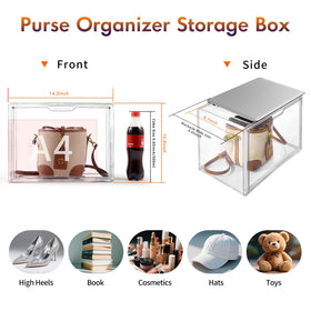 starogegc 3-pack clear purse storage stacked design demonstrating vertical closet organization