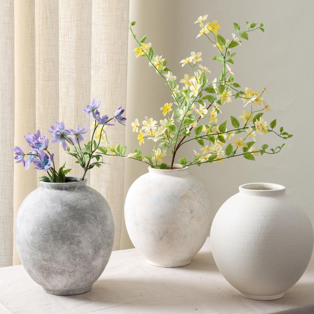 Starttag vase on a mantel adding understated charm