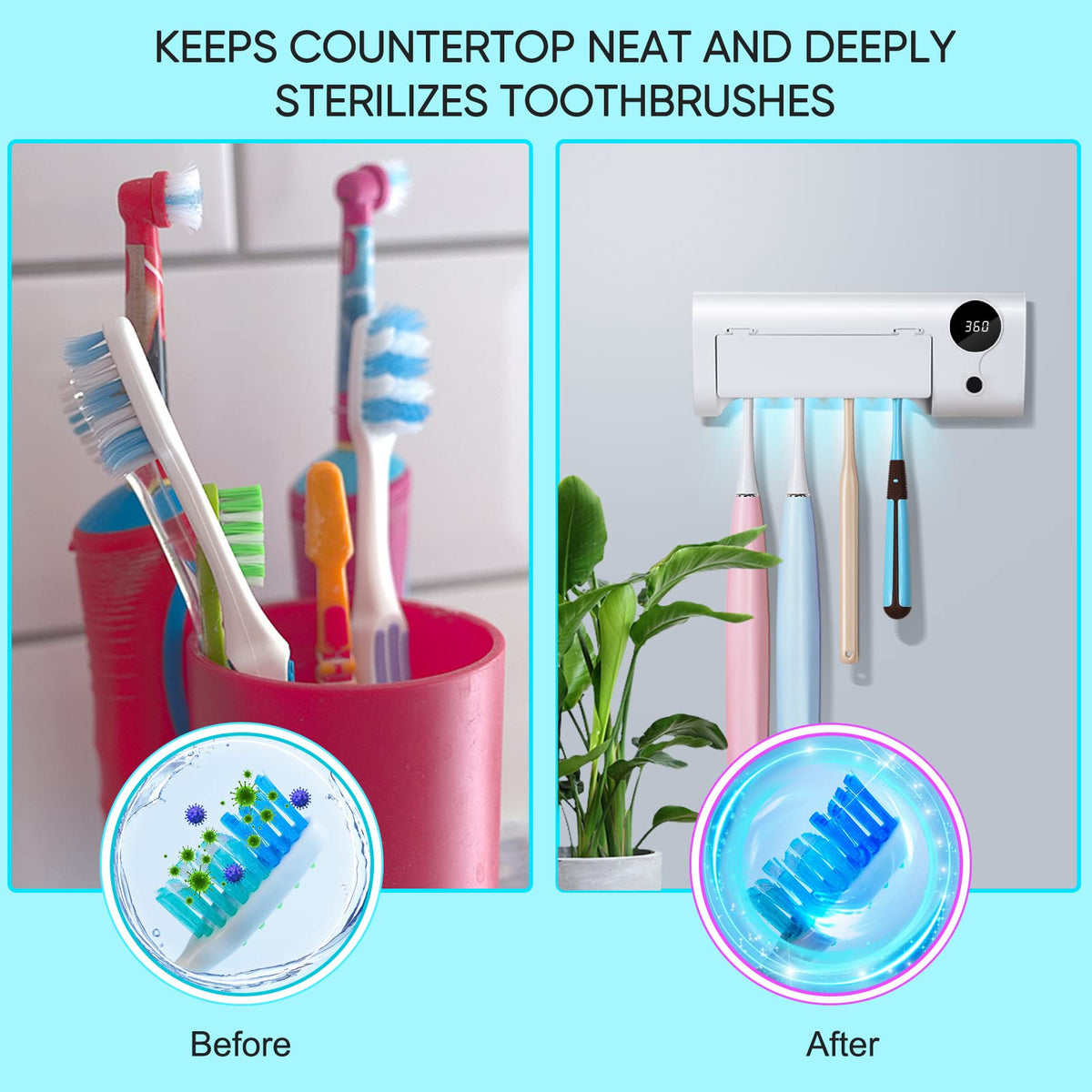 StarWin UV toothbrush holder four slots suits multiple family needs.