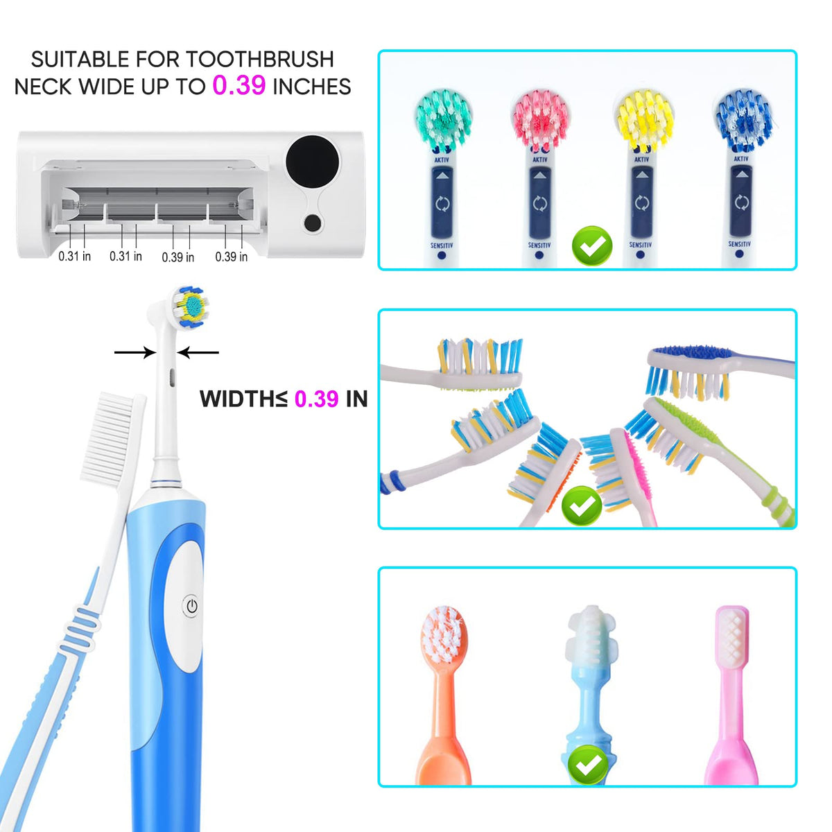 StarWin UV toothbrush holder top view emphasizes four-slot layout.