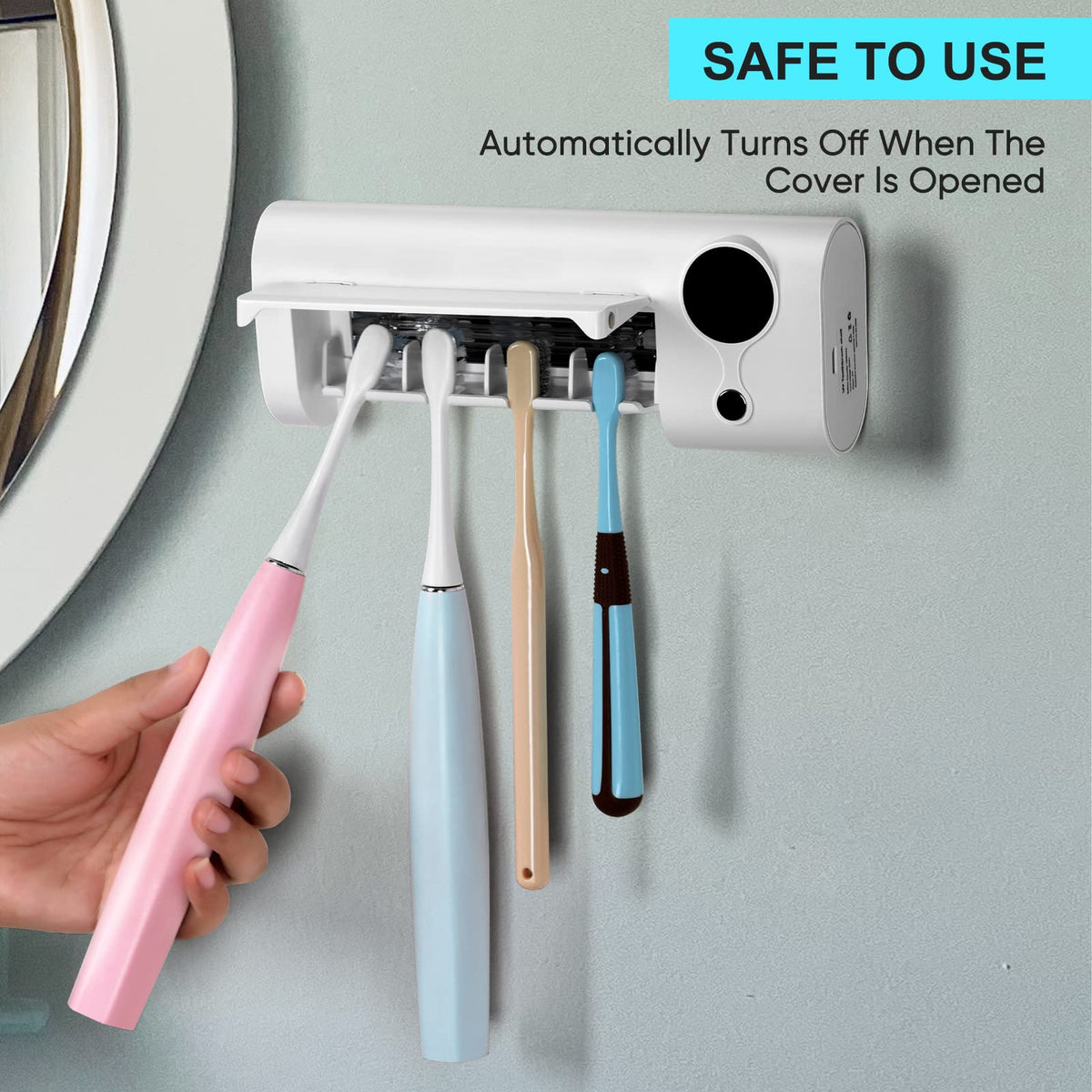 StarWin UV toothbrush holder UV lamp with safety features.