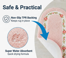 Stay Young non-slip backing rug helps prevent slips on slippery floors.
