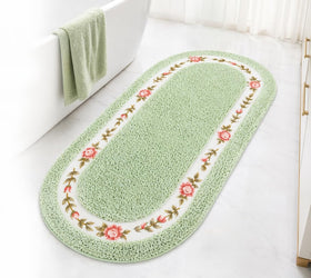 Stay Young Rose Flower Rug close-up reveals soft fleece and vibrant pattern for cozy feet