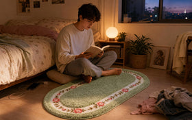 Stay Young Rose Rug product shot showcases fade-resistant colors and soft touch