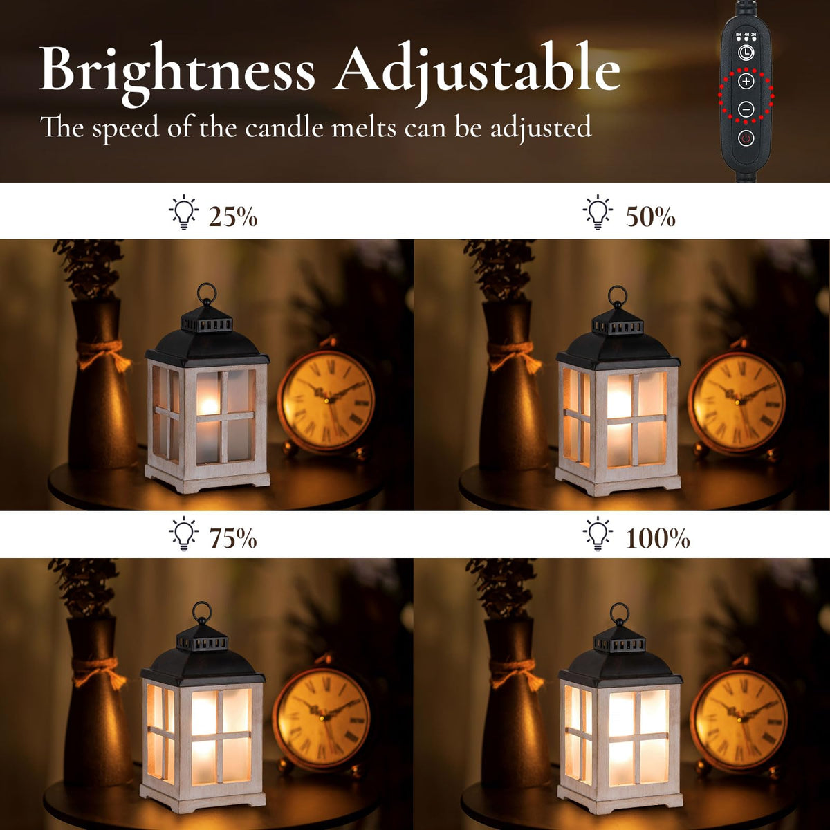 Staymoment wax warmer with brown metal lid adds farmhouse style.