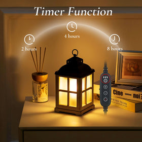 Staymoment wood and glass lantern-wax warmer complements rustic home decor.