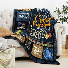 Stbyiz blanket shown as a birthday gift idea for a principal.