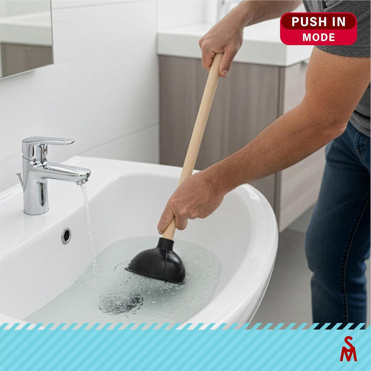 SteadMax folding flap detail enables versatile use on toilets, sinks, and tubs.