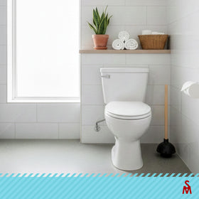 SteadMax storage ready plunger kept in a utility closet for quick access