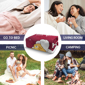 SteadStyle burgundy blanket adds warm color to any room.