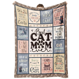 SteadStyle Cat Mom Gift blanket front design for cozy lounging and gifting.