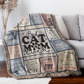 SteadStyle Cat Mom Gift blanket machine-washable care for easy maintenance.