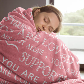 SteadStyle comfortable blanket held as a caring gesture for a friend.