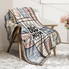SteadStyle dog mom blanket on a bed for nap time with pets