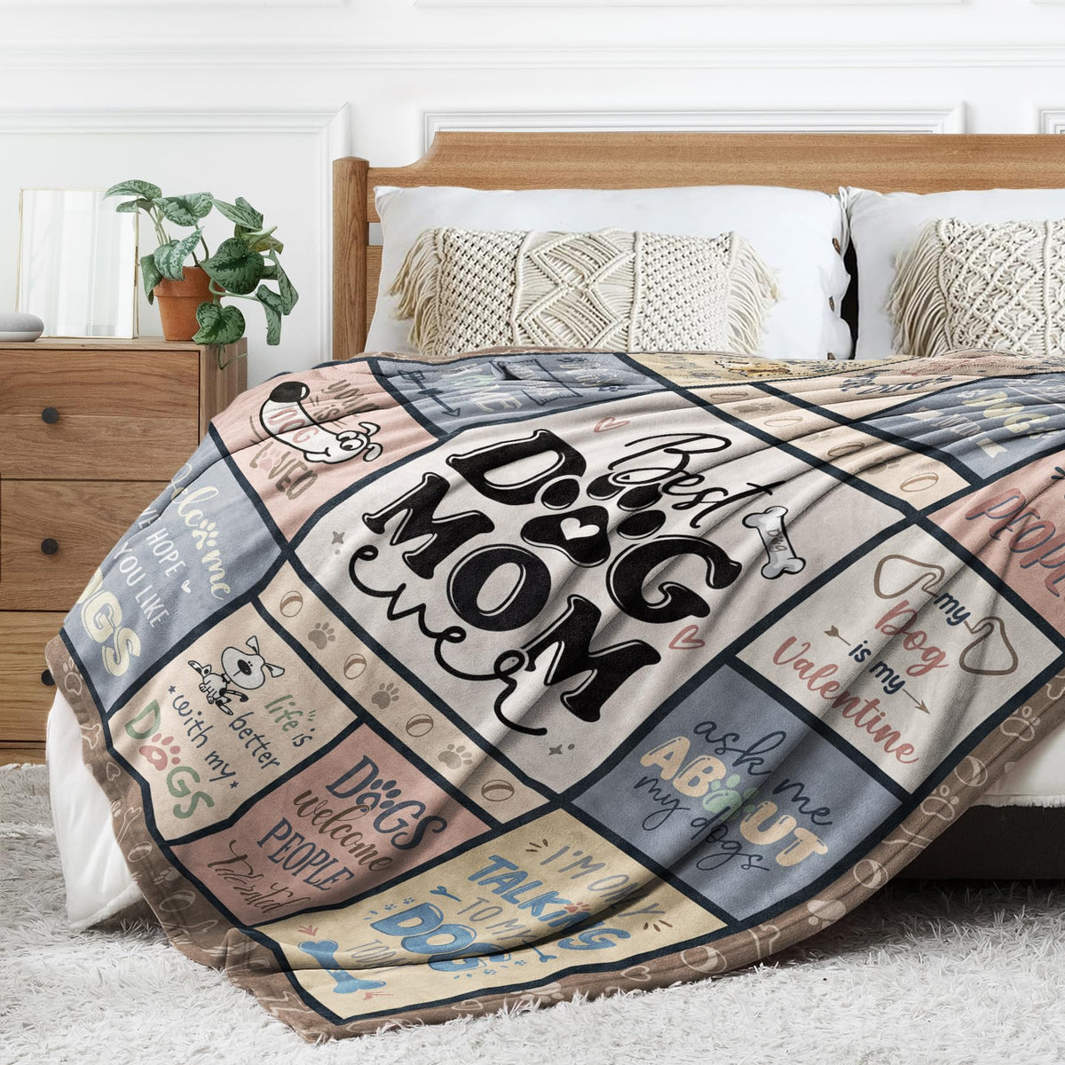 SteadStyle dog mom blanket shown as a thoughtful holiday gift