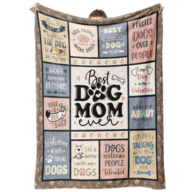 SteadStyle dog mom blanket with patchwork quotes for cozy home warmth