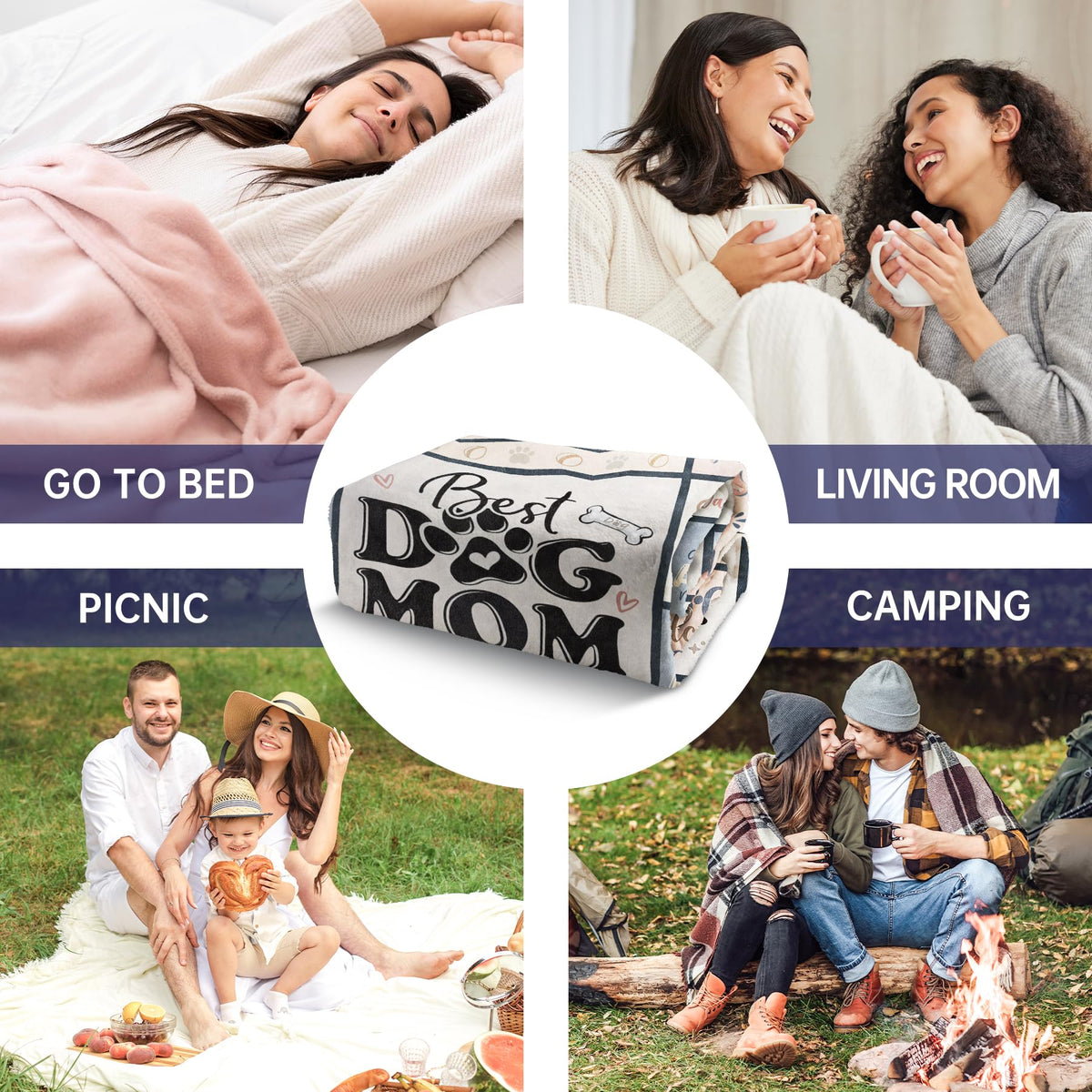 SteadStyle dog mom blanket size 60x50 inches offering ample coverage