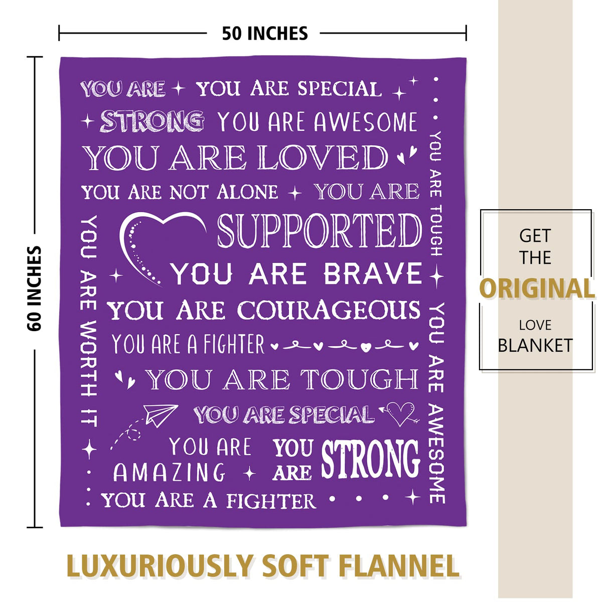 SteadStyle Get Well Blanket folded on bed for cozy relaxation.