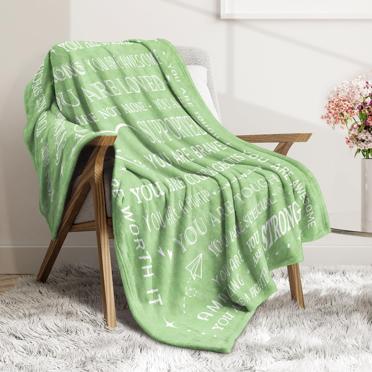 SteadStyle Get Well Blanket ready for snuggling during TV time.