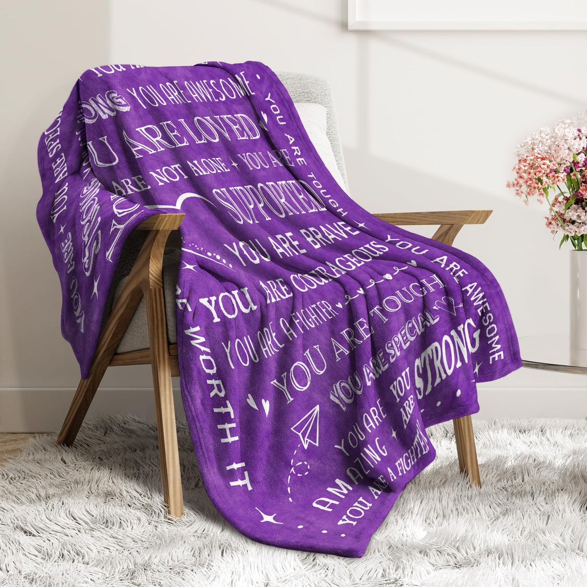 SteadStyle Get Well Blanket travel-ready for nap on the go.