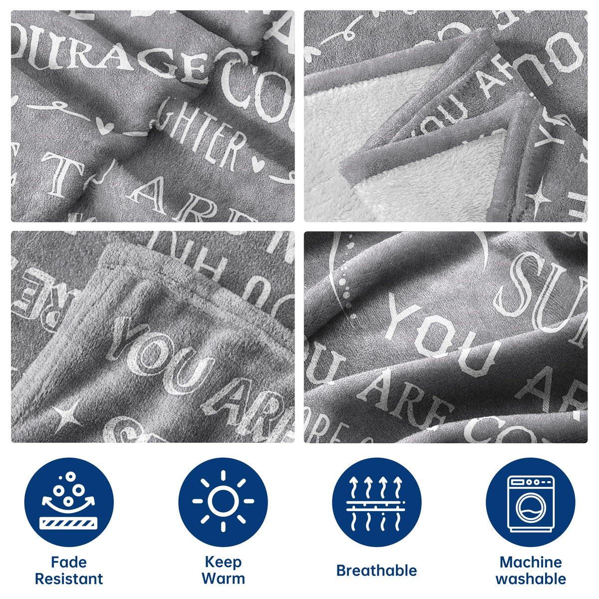 SteadStyle Get Well Soon Blanket in a car for travel comfort.