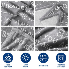 SteadStyle Get Well Soon Blanket in a car for travel comfort.