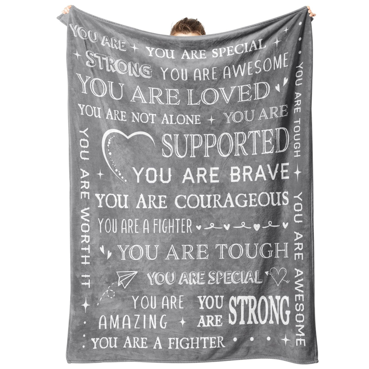 SteadStyle Get Well Soon Blanket front view shows soft texture and generous size.