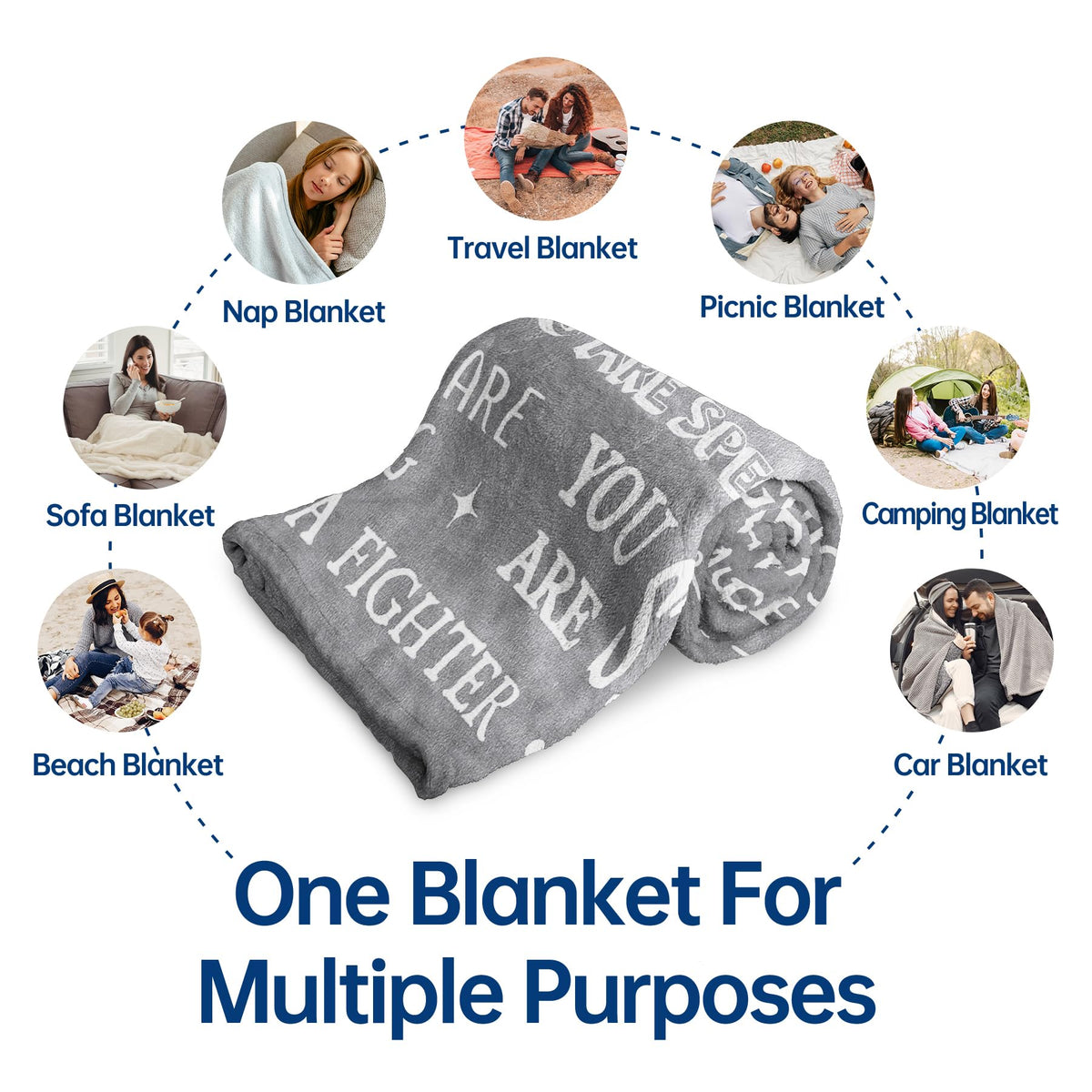 SteadStyle Get Well Soon Blanket shown outdoors for versatile use.