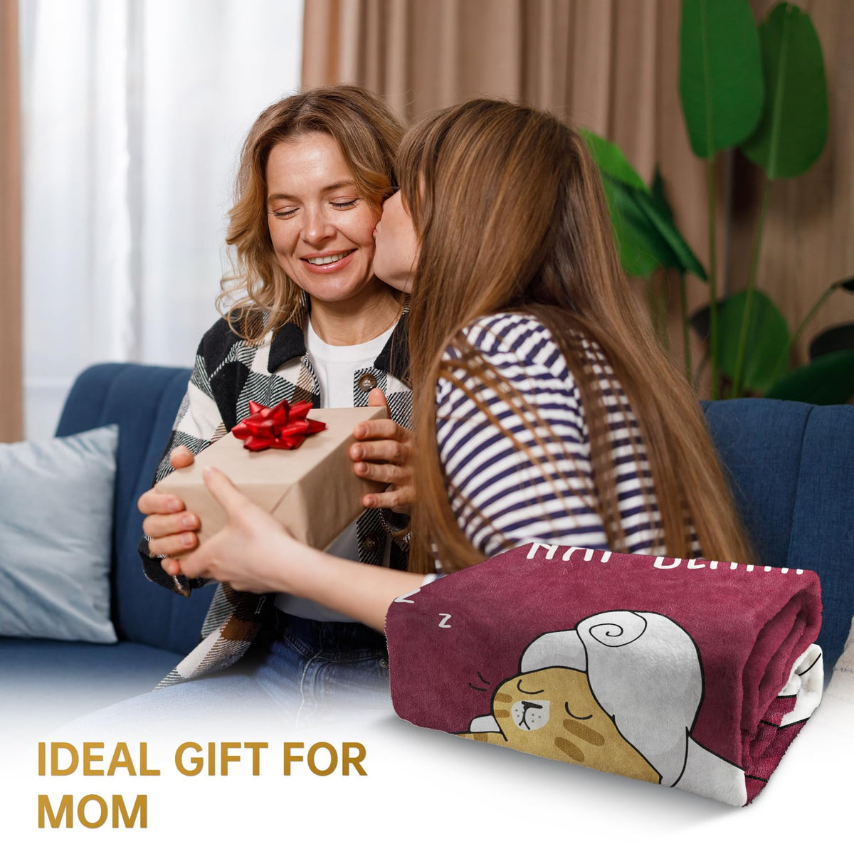 SteadStyle mom blanket shown as a versatile gift for holidays and celebrations.