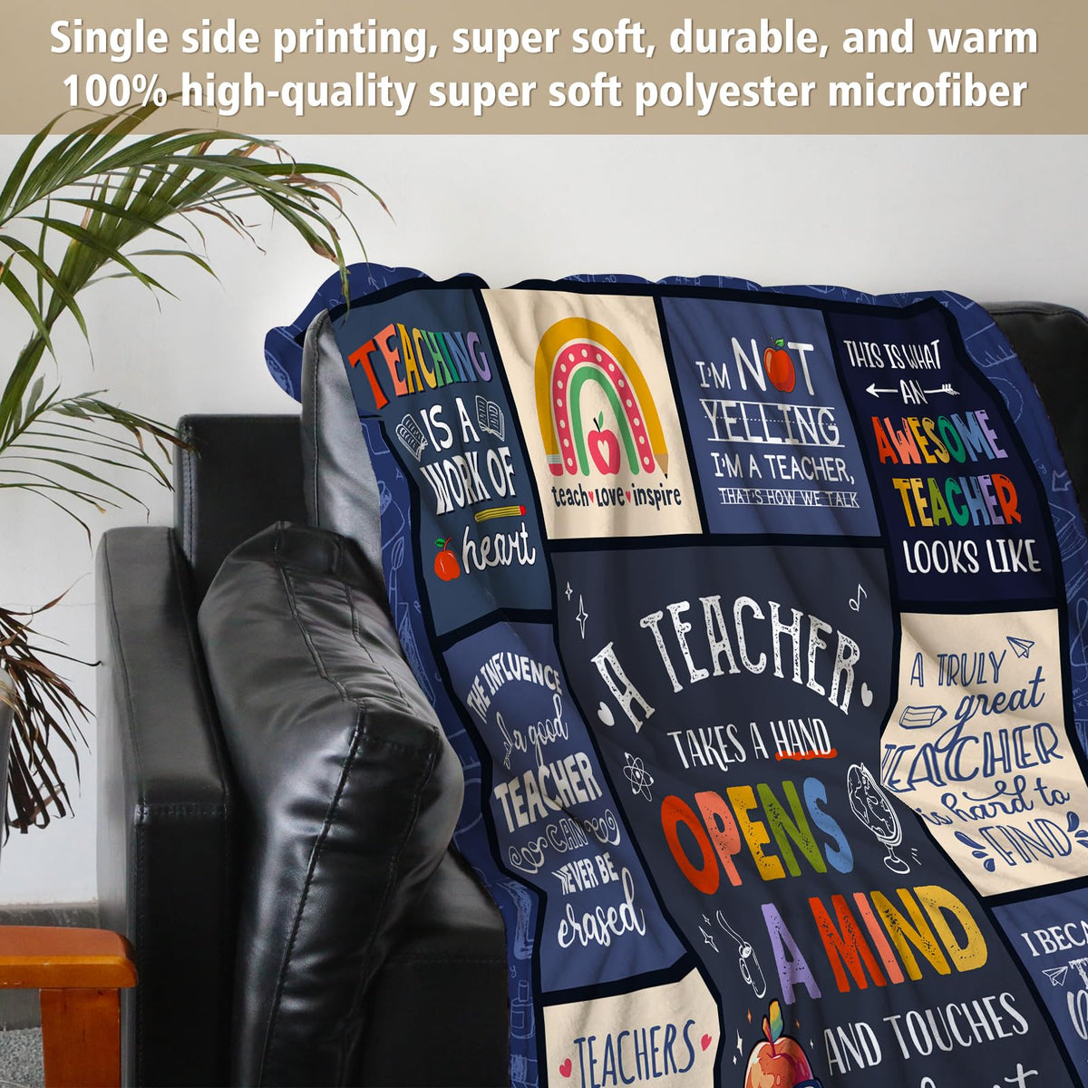 SteadStyle 60x50 inch throw fits on couch, bed, or reading nook