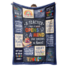 SteadStyle teacher gift blanket with inspirational phrases for classrooms or home