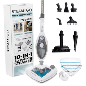 Steam and Go 10-in-1 steam mop for sealed floors delivering chemical-free deep-clean benefits.
