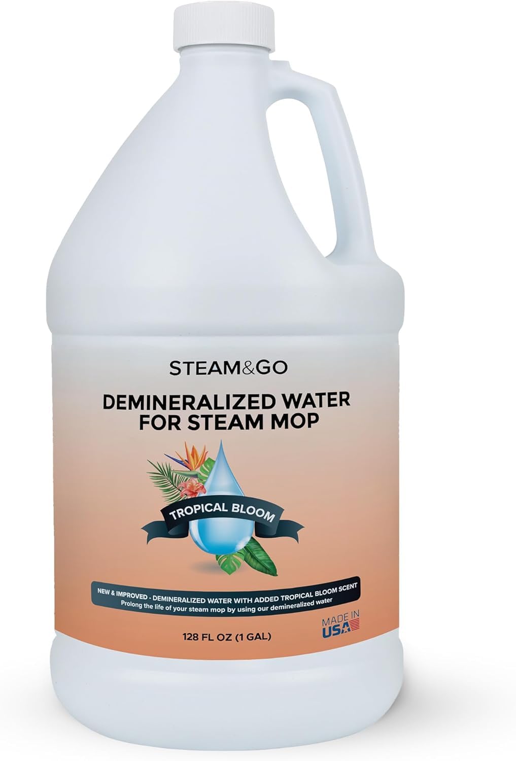 Steam and Go demineralized water bottle pour for fast, consistent steam