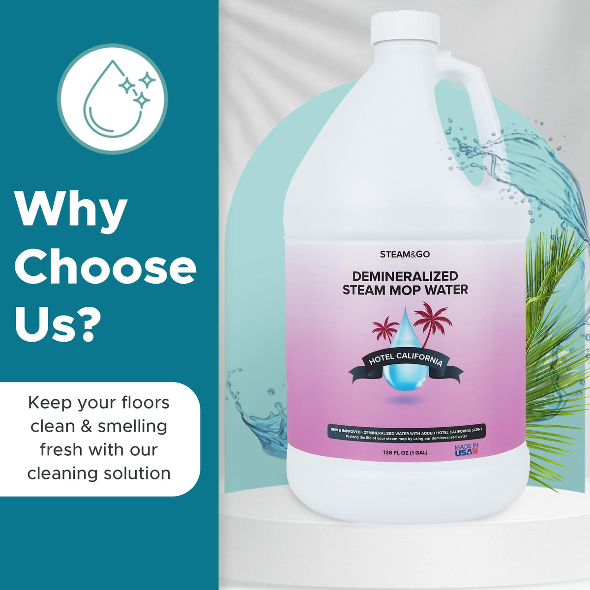 Steam & Go demineralized water hardwood-floor-cleaning on sealed surfaces