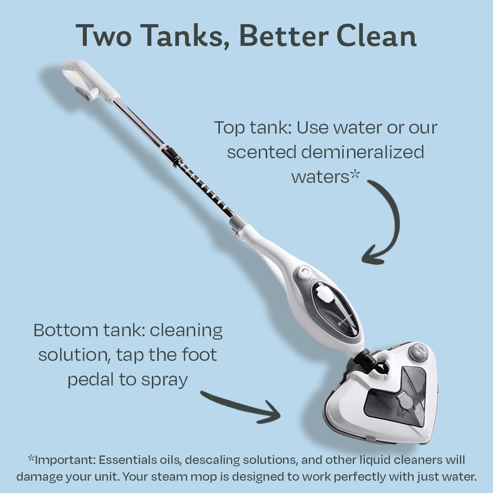 Steam and Go dual-tank technology gives control over water and cleaning solutions.