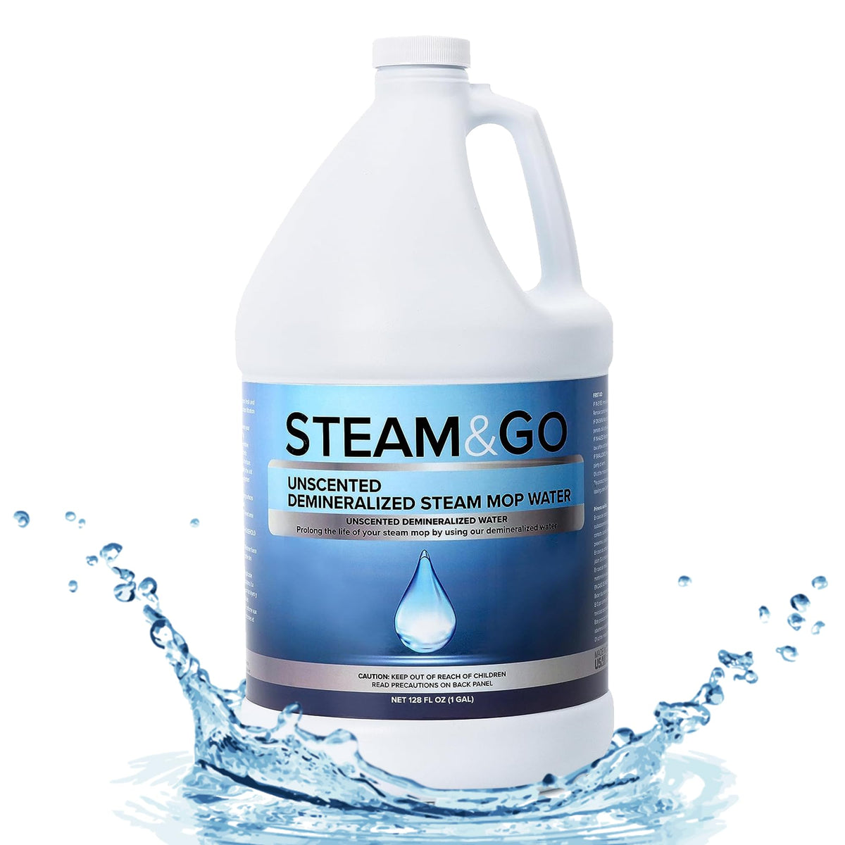 Steam and Go product label closeup highlighting no scent formula.