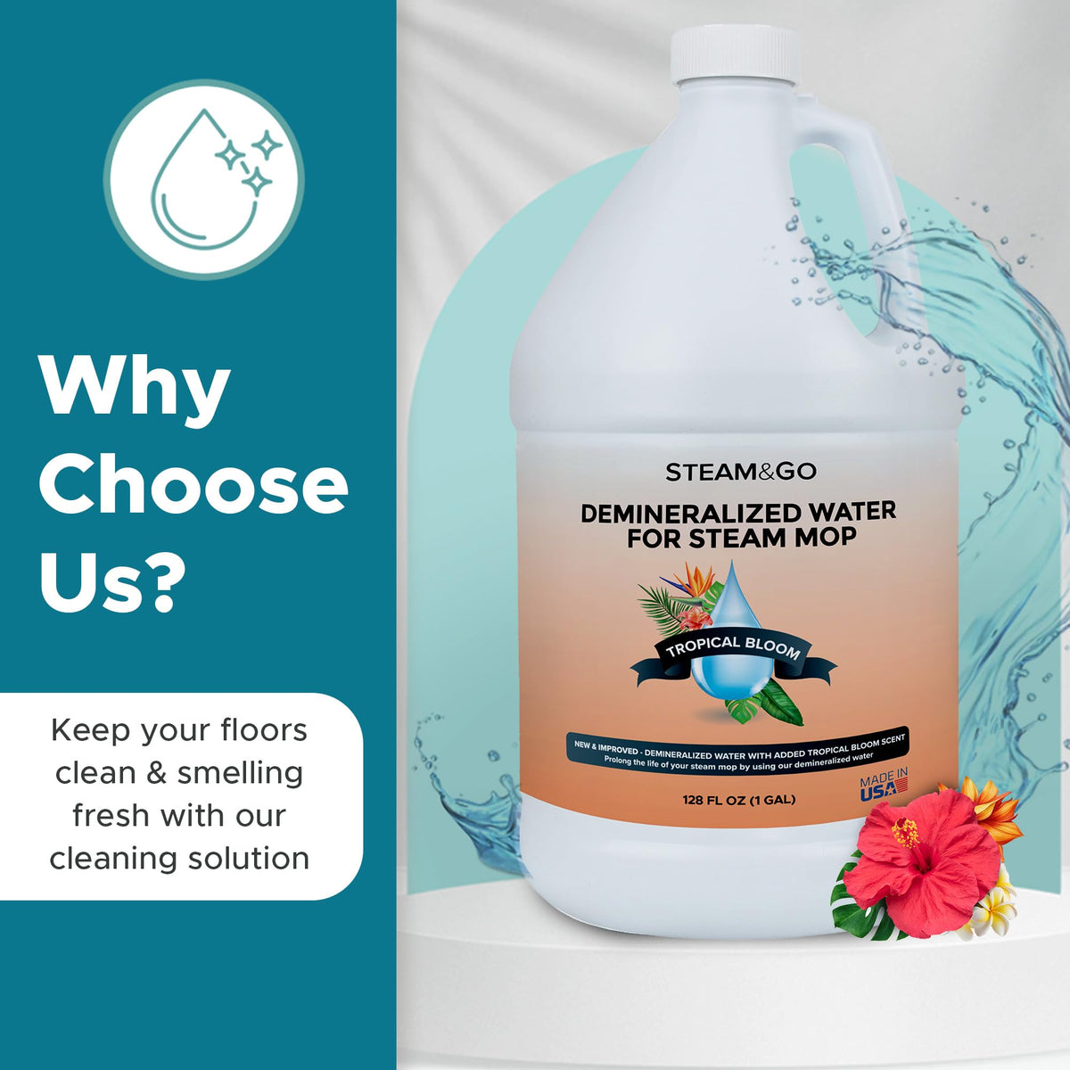 Steam and Go Tropical Bloom scent diffusion during cleaning