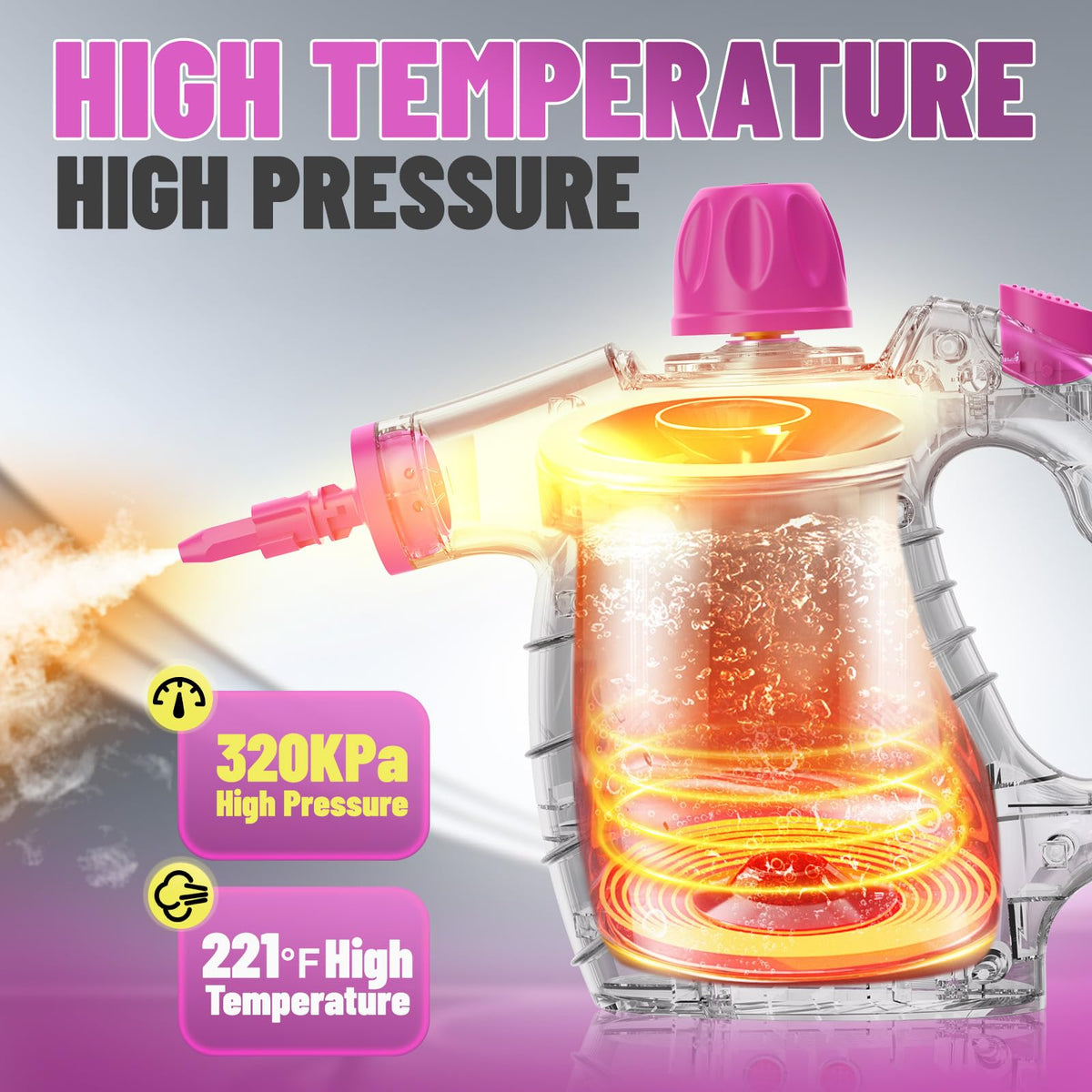 SteamFusion 10-piece accessories expand versatile cleaning across surfaces.
