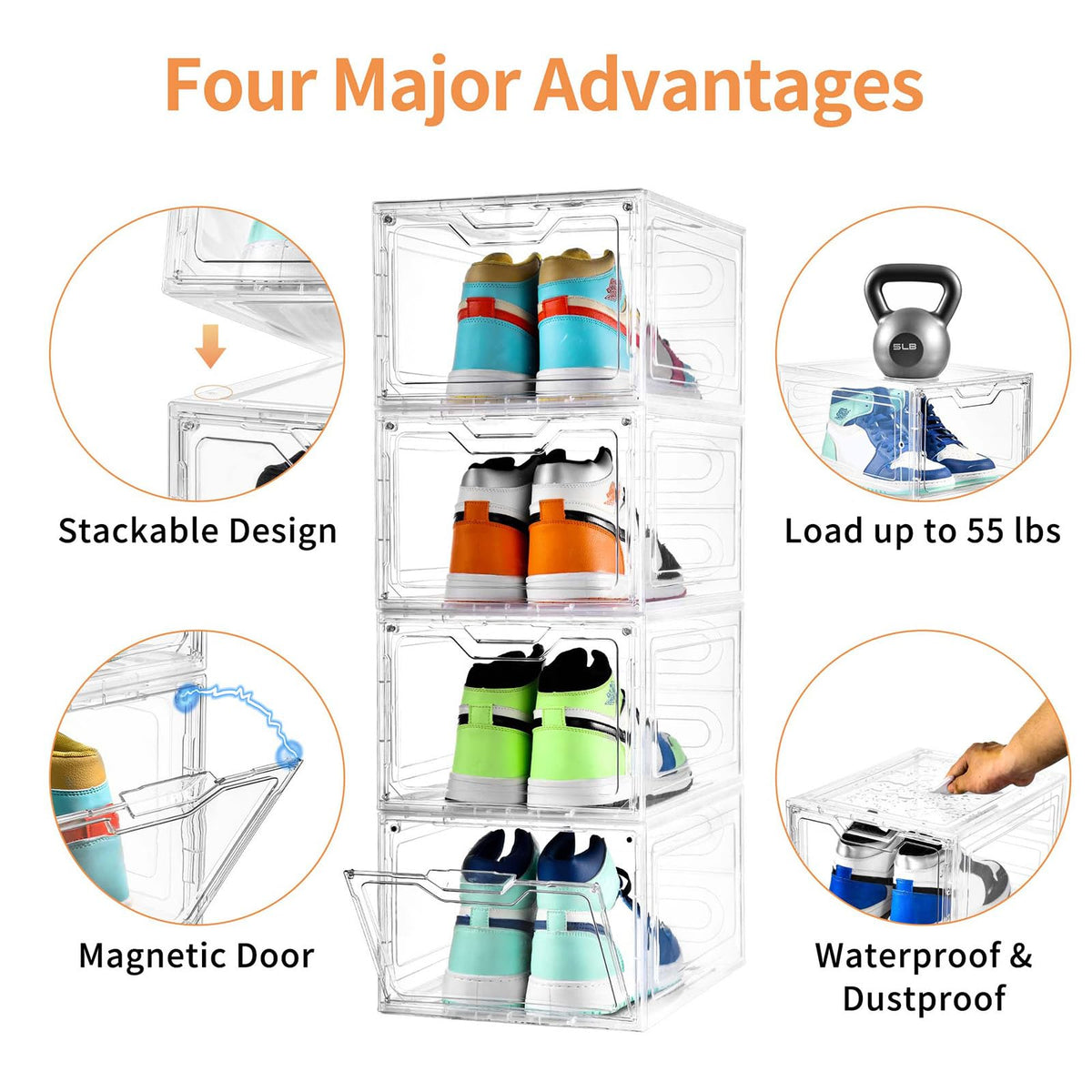 Stebopum large 12-pack fits sneakers and boots up to US size 12.