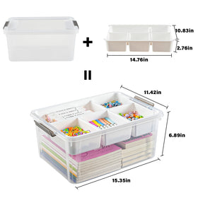 Stebopum stackable storage box with transparent lid for easy viewing of contents