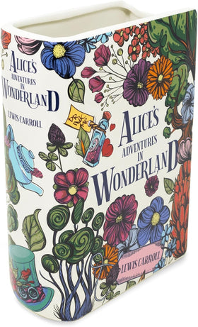 STEEL MILL AND CO Alice in Wonderland book vase cover art adds literary charm to shelves