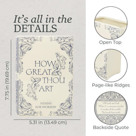 Wrap-around book motif vase shown from the side view