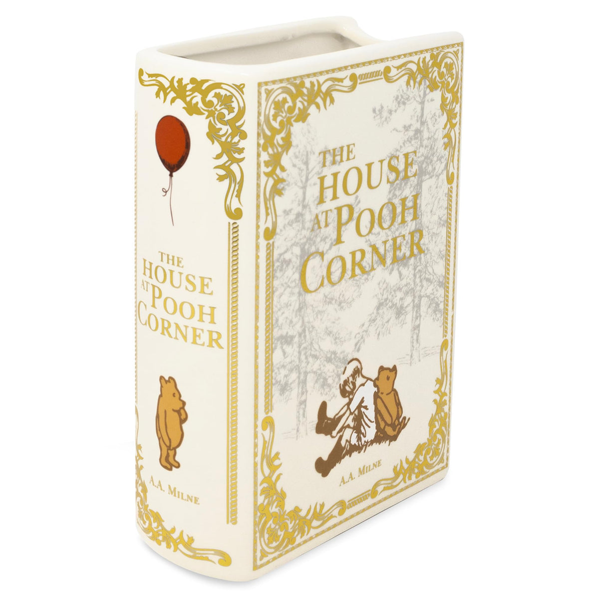 Steel Mill and Co book-shaped vase with ribbed pages for stylish book lover decor.