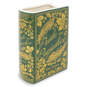 Steel Mill & Co book vase front view showcases a durable ceramic decor piece