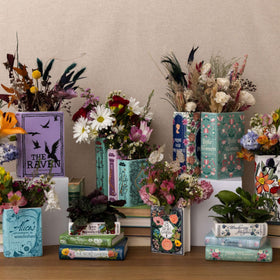 Steel Mill & Co triple book vase makes a thoughtful literary gift.