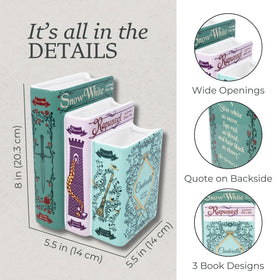 Steel Mill & Co Grimm's Fairy Tales artwork on vase sides for literary flair.