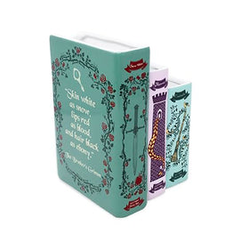 Steel Mill & Co triple book vase side view showcasing the stacked hardcover design for stylish storage.