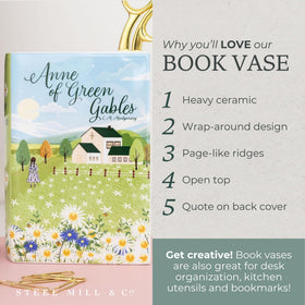 Steel Mill & Co. wrap-around book vase for unique decor.