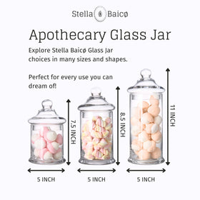 Stella Baicø apothecary jars set middle with lid ideal for pantry organization