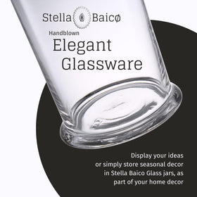Stella Baicø bathroom glass jars for cotton balls and bath salts